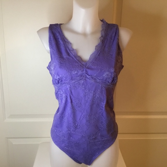 NWOT Purple Lace Tank Top Bodysuit Plus Size XXL - Picture 3 of 6